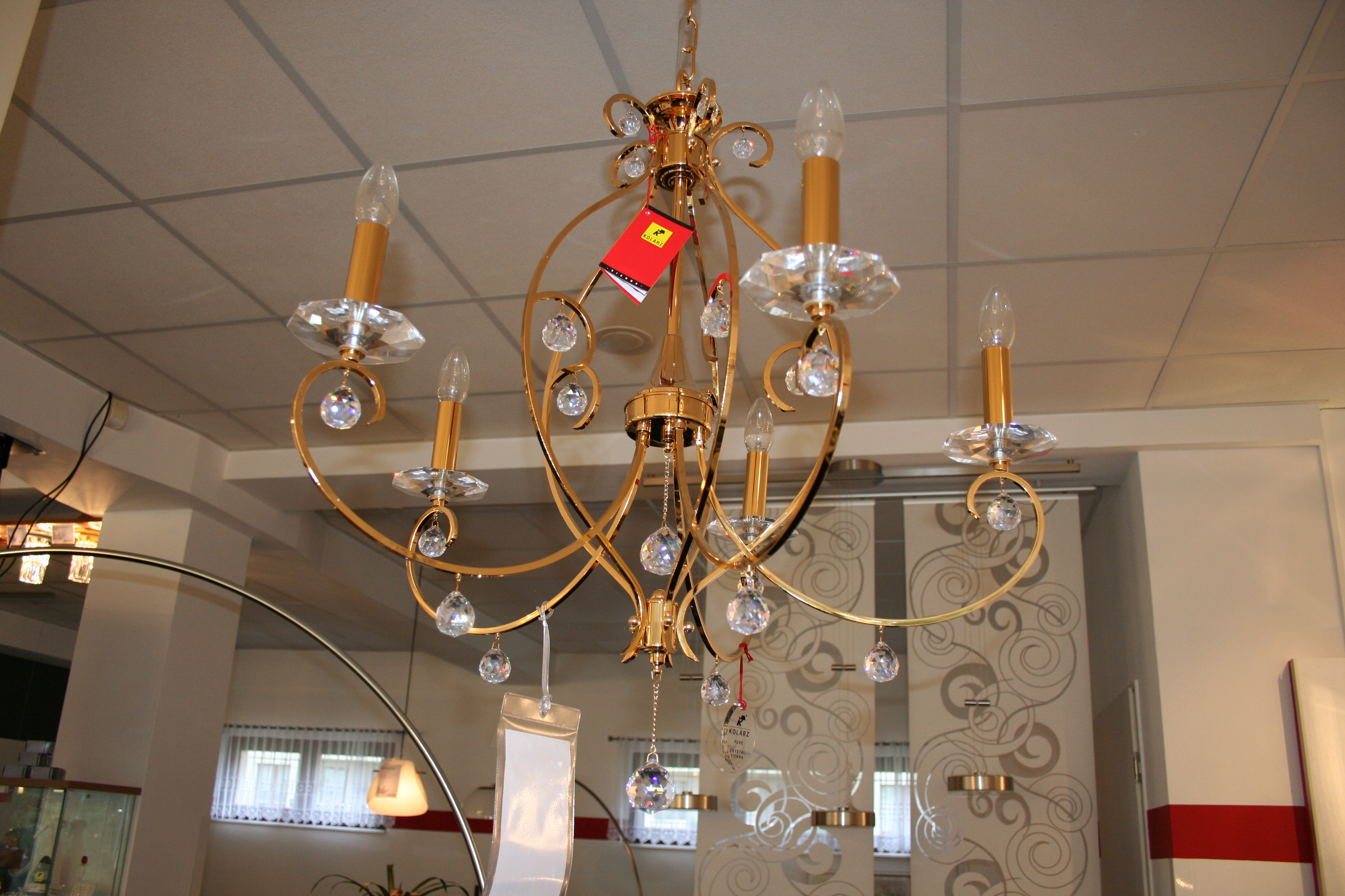 KOLARZ-Austrolux Leuchten - 0232.85.3.KpT - Avize CARAT, KOLARZ Pure, Altın 24K D 66 cm, min. yükseklik 90 cm, maks. yükseklik 135 cm, 5 kollu, E14, 60 W