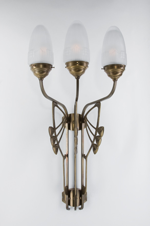 Berliner Messinglampen - AD289-106gs B - Duvar lambası Charlottenburg 3 alevli