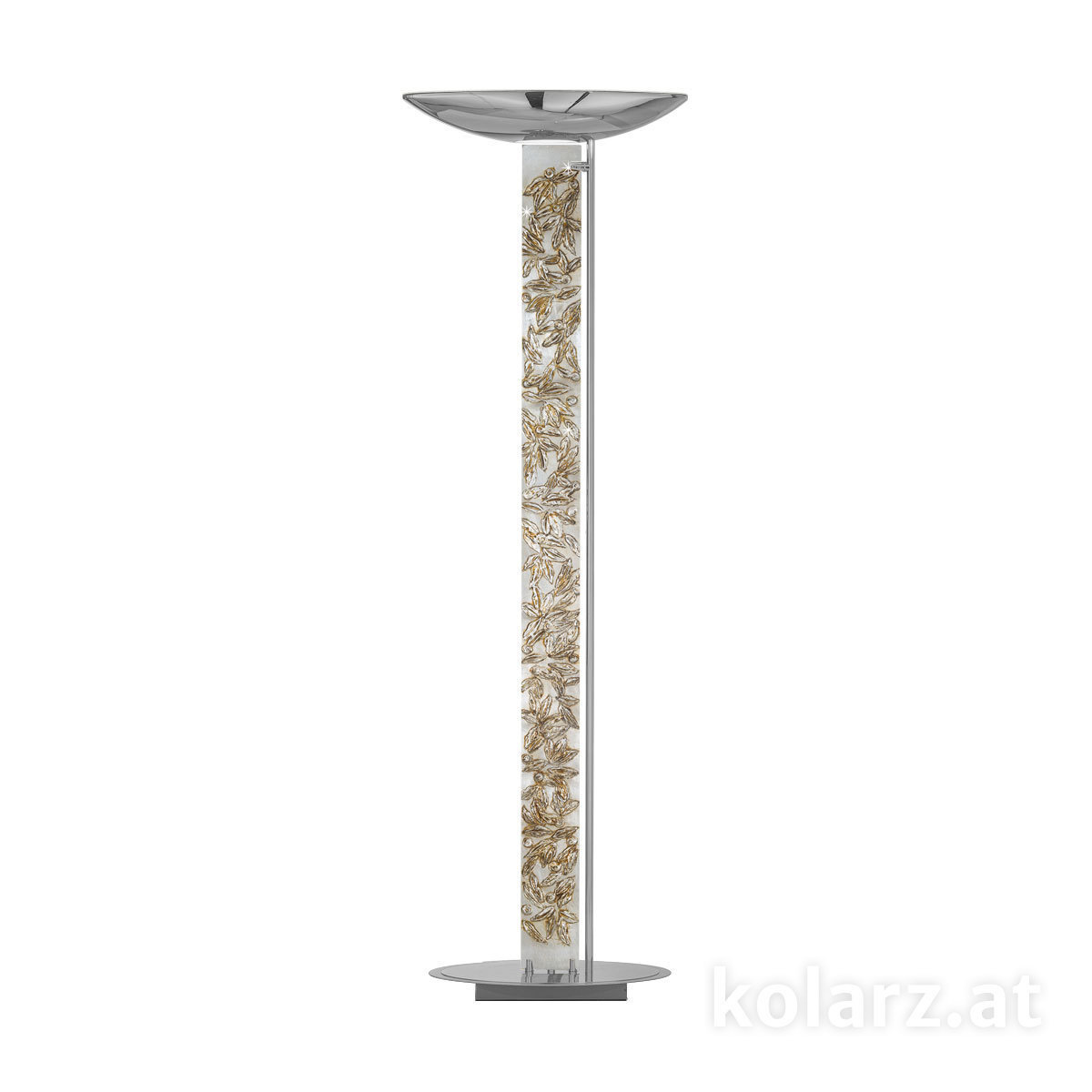 KOLARZ-Austrolux LeuchtenZemin lambası DELPHI, Krom, Liberta Gümüş Uzunluk 60 cm, Genişlik 26 cm, Yükseklik 185 cm, 2 kollu, R7s 118mm, 200 + 300 W