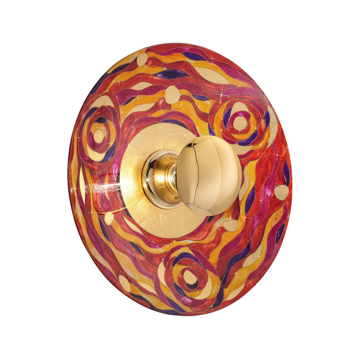 KOLARZ-Austrolux LeuchtenDuvar lambası LUNA, Altın 24K, Aqua Red Çap 62 cm, çıkıntı 20 cm, 1'li, E27, 100 W