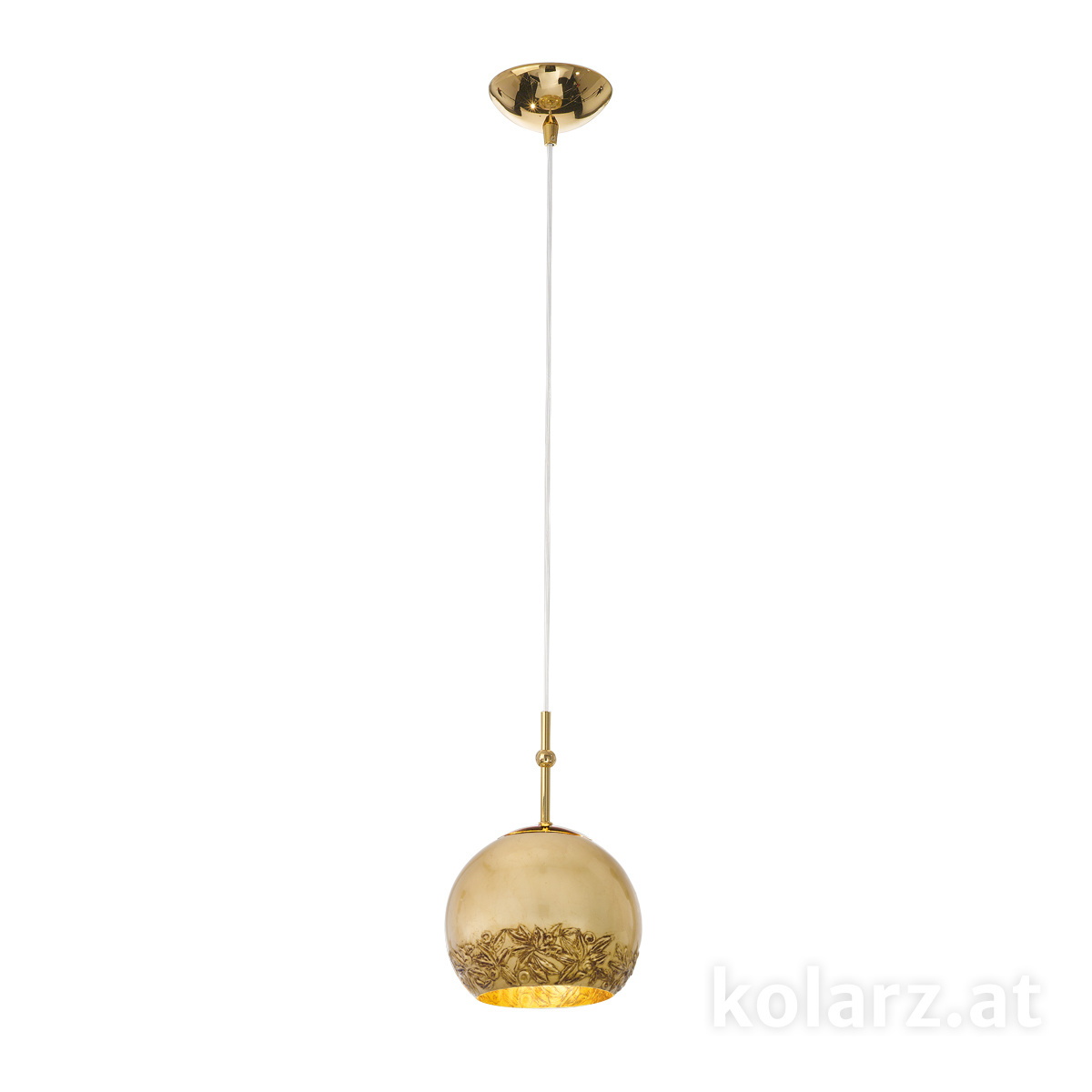 KOLARZ-Austrolux LeuchtenHängeleuchte LUNA, Gold 24K, Liberta Gold/Weiß D 20 cm, max. Höhe 200 cm, 1 flg., E27, 60 W
