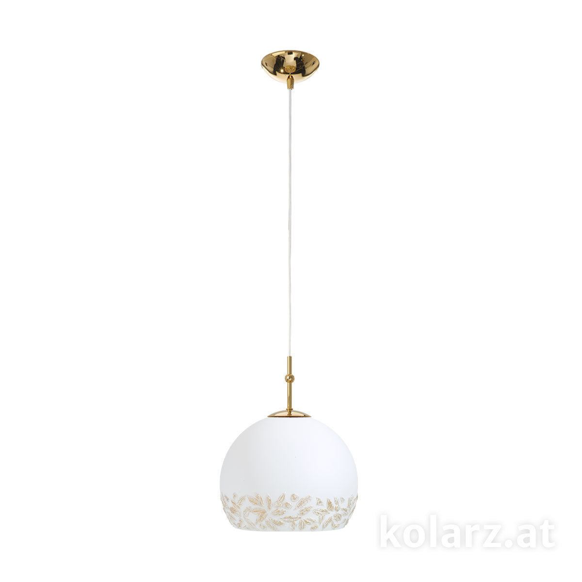 KOLARZ-Austrolux LeuchtenHängeleuchte LUNA, Gold 24K, Liberta Weiß/Gold D 20 cm, max. Höhe 200 cm, 1 flg., E27, 60 W