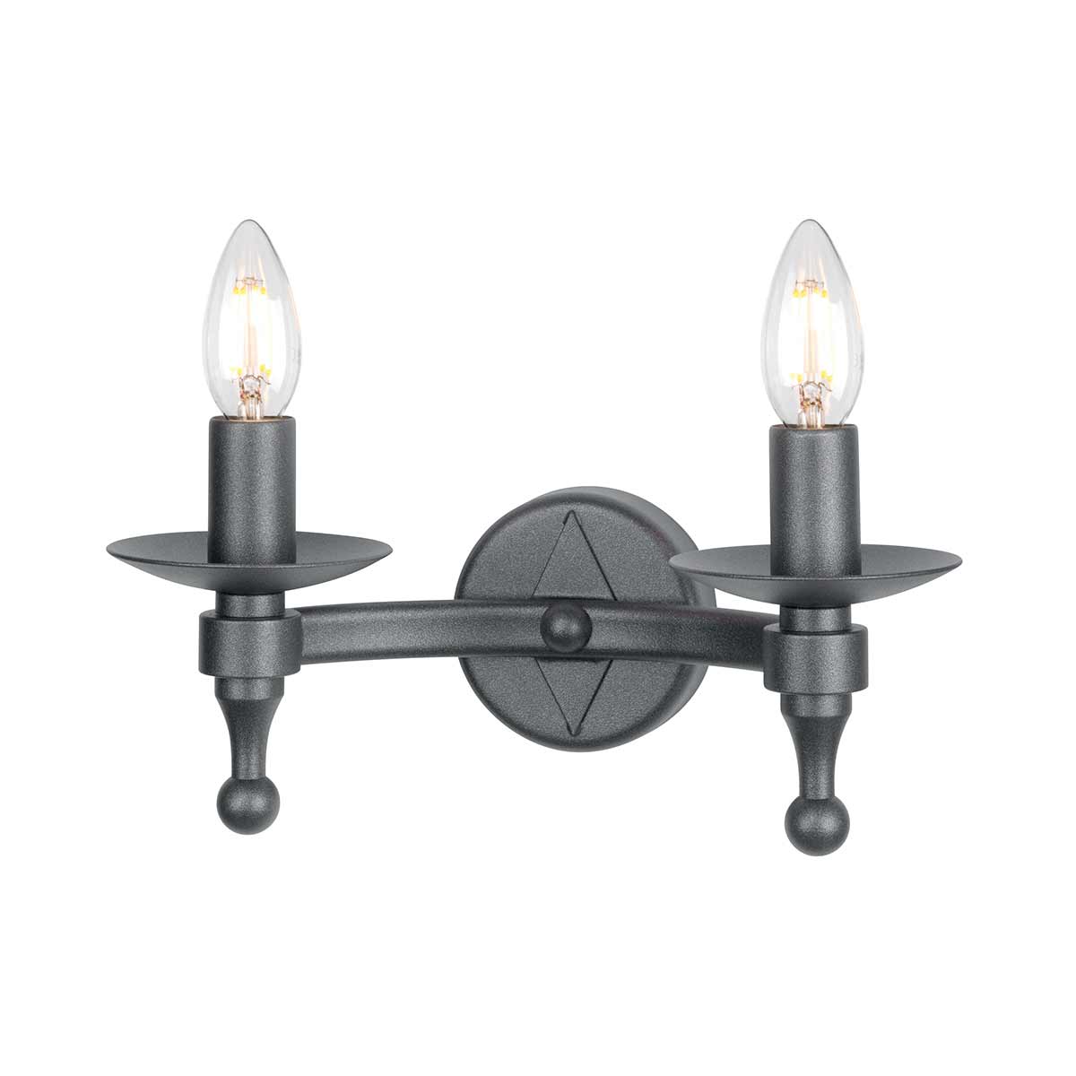 Elstead - WR2-GRAPHITE - Warwick 2 Işıklı Duvar Lambası - Grafit Siyah