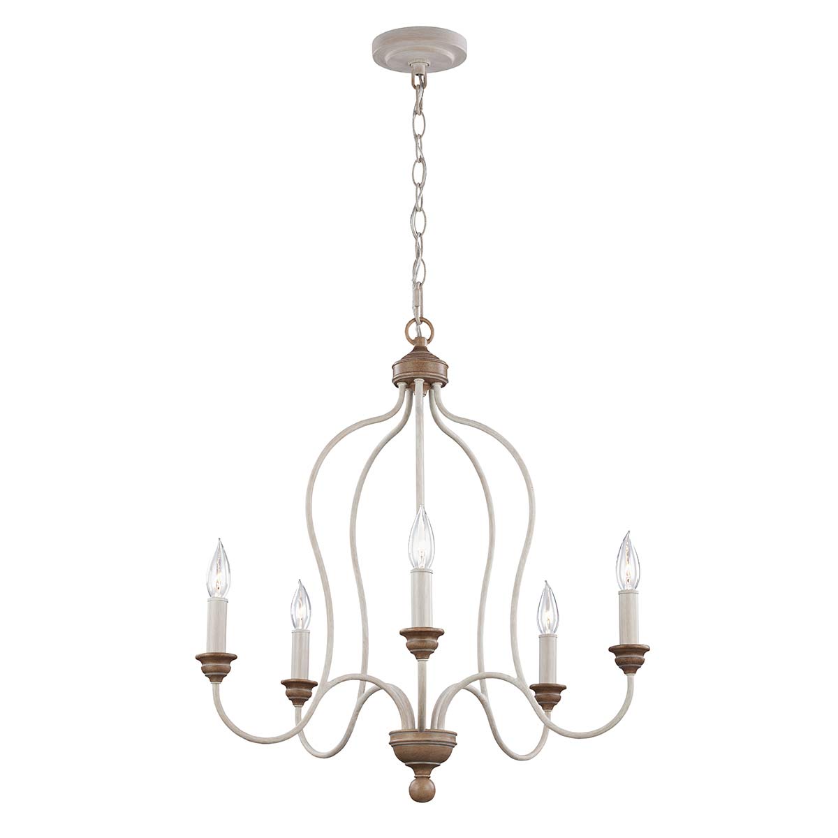 Elstead - FE-HARTSVILLE5 - Hartsville 5 Işıklı Avize - Chalk Washed/Beachwood