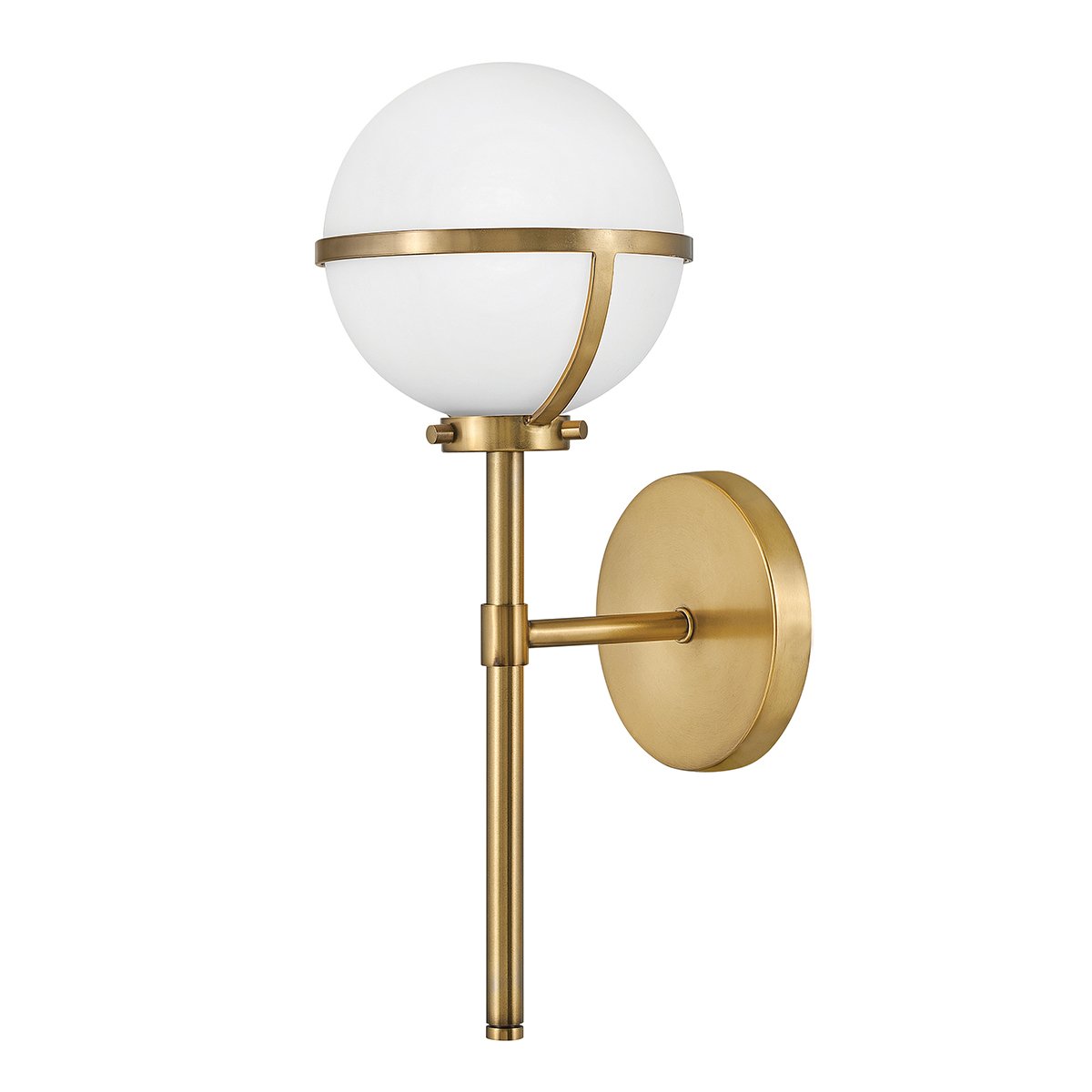 Elstead - HK-HOLLIS1-O-HB-BATH - Hollis 1 hafif duvar lambası - Heritage Brass, çelik, opal cam