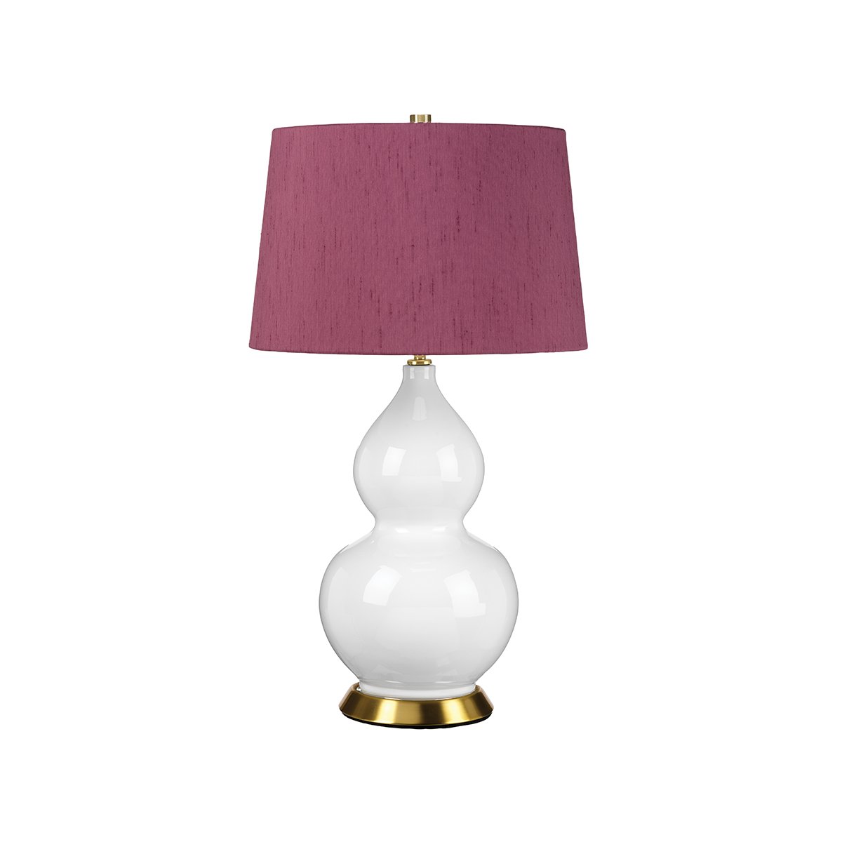 Elstead - ISLA-AB-TL-PURPLE - Isla 1 Işıklı Masa Lambası - Eskitilmiş Pirinç, Beyaz, Bloom Purple Abajur ile Lila