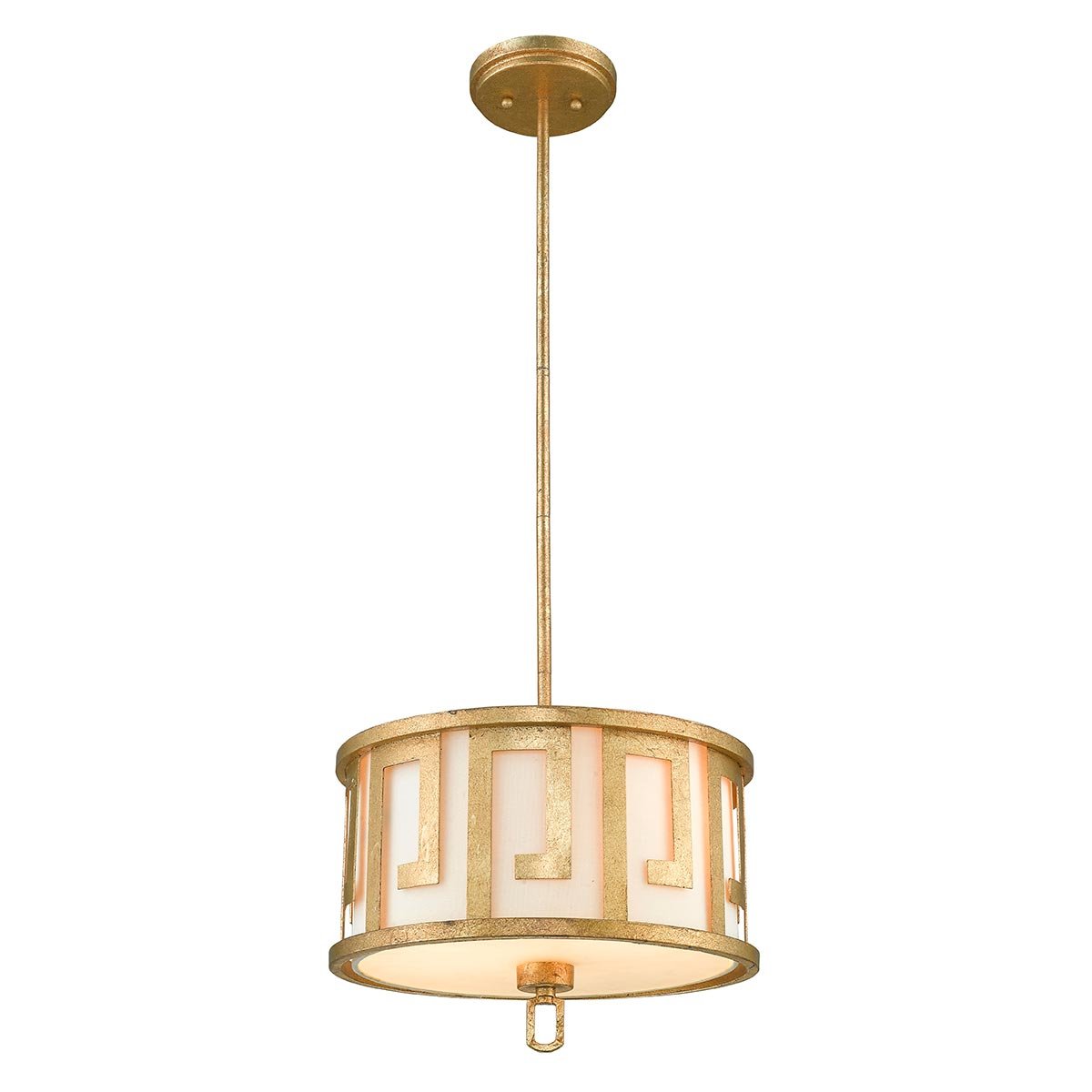 Elstead - GN-LEMURIA-P-M - Lemuria 2 Light Medium Sarkıt Lamba - Distressed Gold, Fildişi Rengi Abajur