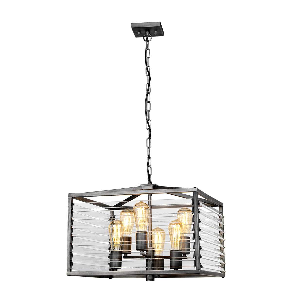 ElsteadLouvre 6 Işıklı Sarkıt Lamba - Boyalı Gunmetal