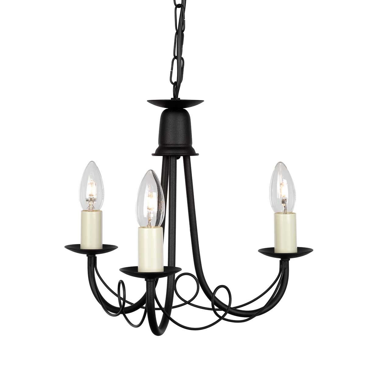 Elstead - MN3-BLACK - Minster 3 Işıklı Avize - Siyah