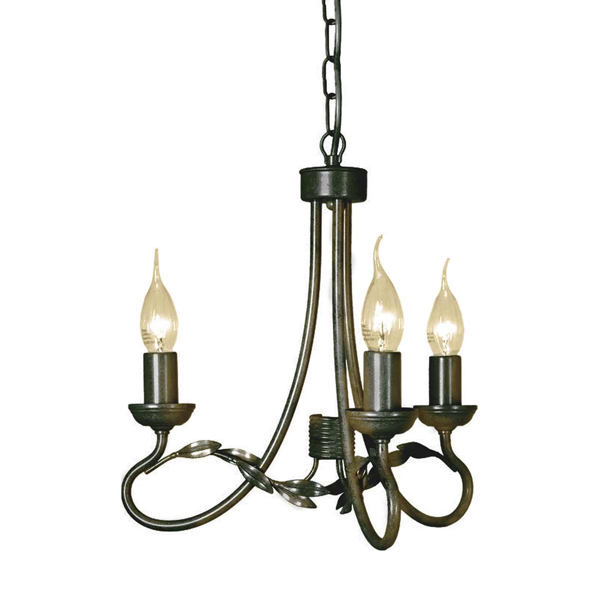 Elstead - OV3-BLK-GOLD - Olivia 3 Kollu Avize - Siyah/Altın Patina