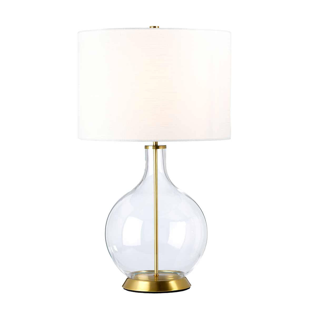 Elstead - ORB-CLEAR-AB-WHT - Orb 1 Işıklı Masa Lambası (beyaz abajur ile komple) - Eskitilmiş pirinç, beyaz abajur ile