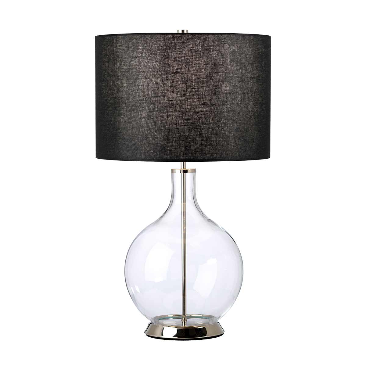 Elstead - ORB-CLEAR-PN-BLK - Orb 1 Işıklı masa lambası (siyah abajur ile komple) - Parlak nikel, siyah abajurlu