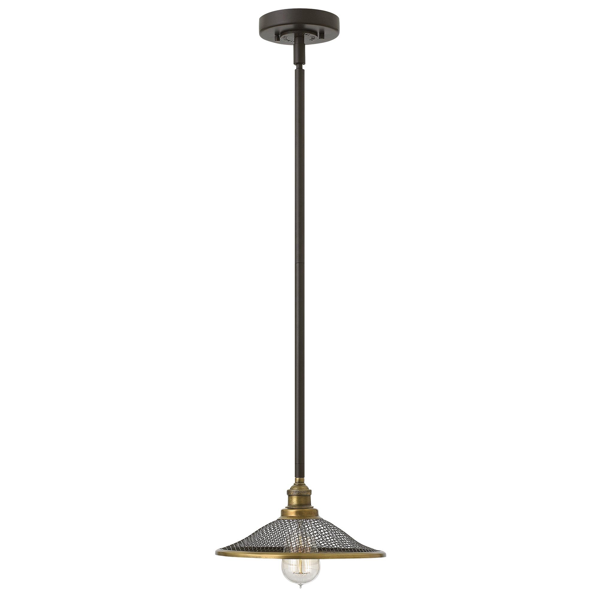 Elstead - HK-RIGBY-P-KZ - Rigby 1 Işıklı Sarkıt Lamba - Buckeye Bronz ve Pirinç