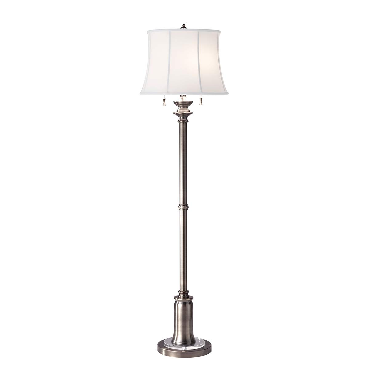 Elstead - FE-STATEROOM-FL-AN - Stateroom 2 Light Stehleuchte - Nickel antik mit weißem Lampenschirm