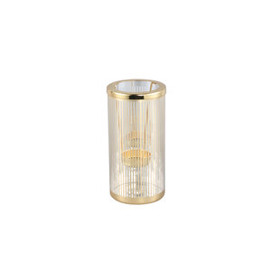 Ella Gold Cam çizgili tealight mumluk S
