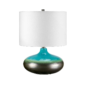 Laguna 1 Light Small Masa Lambası - Turkuaz ve Grafit sır## von Elstead