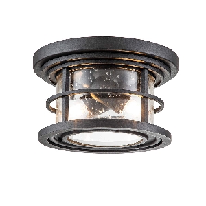 Lighthouse 2 Işıklı Sıva Üstü Tavan Lambası - Dokulu Siyah von Elstead