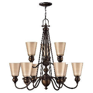 Mayflower 9'lu Avize - Eski Bronz von Elstead