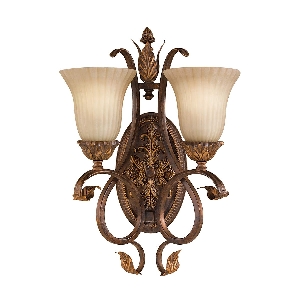 Sonoma Valley 2 Işıklı Duvar Lambası - Eskitilmiş Kaplumbağa Kabuğu Görünümlü von Elstead