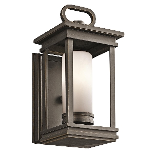 South Hope 1 Işıklı küçük duvar feneri - Rubbed Bronze von Elstead