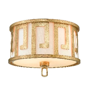 Lemuria 2 Light Flush - Eskitilmiş Altın, Fildişi Renkli Abajur von Elstead