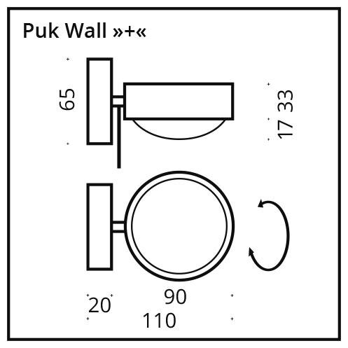 Puk Mini Wall Plus - LED / beyaz mat / krom der Firma Top Light Leuchten