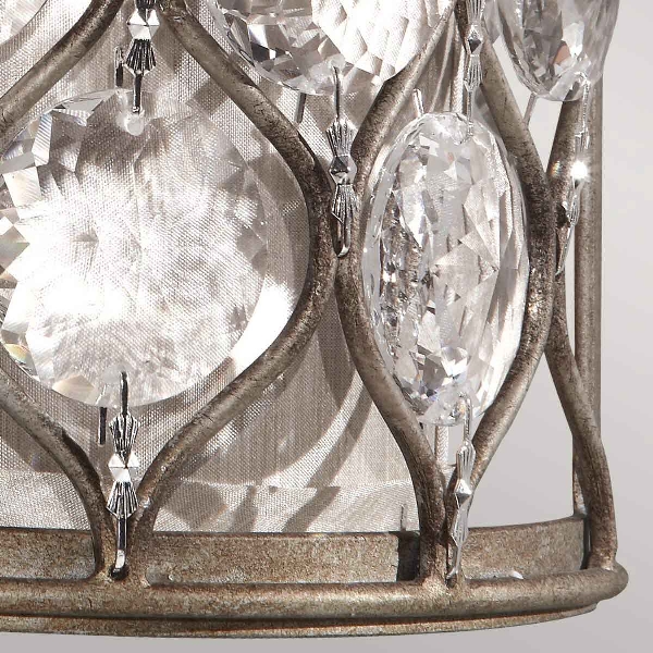Lucia 1 Duvar lambası - Eskitilmiş gümüş der Firma Elstead