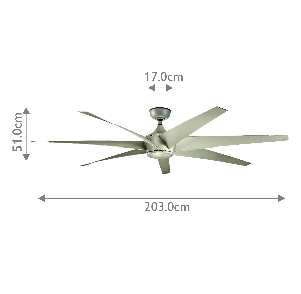 Lehr - 80in / 203cm Vantilatör - Antik Saten Gümüş der Firma Elstead