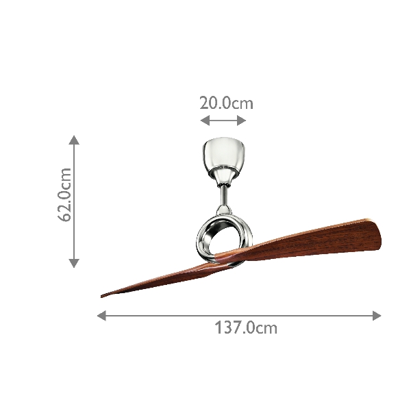 Link - 54in / 137cm Vantilatör - Parlak Nikel der Firma Elstead