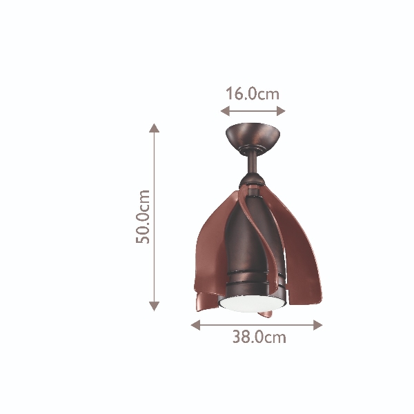 Terna - 15in / 38cm Vantilatör - Yağla fırçalanmış bronz der Firma Elstead