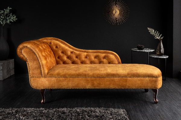 Recamiere CHESTERFIELD 170cm Kadife hardal sarısı der Firma Casa Élite